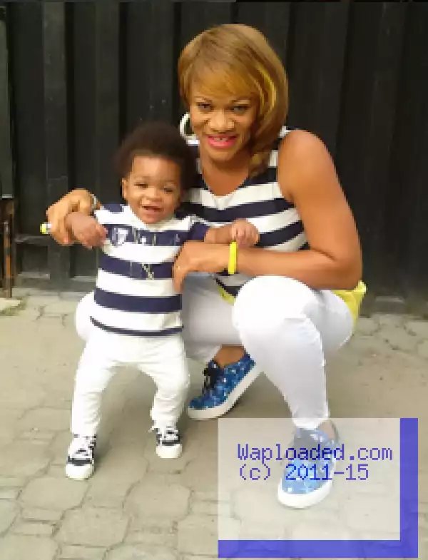 Photos: Actress Uchenna Nnanna And Son Stepout In Matching Outfits